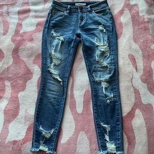 Blue Denim Ripped Jeans